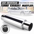 Universal 3" In 3" Out Car Exhaust Muffler Pipe 76mm Exhaust Tip Silencer Resonator Stainless Steel Tail Tube|Mufflers