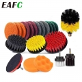 3/5/22pcs/set Electric Scrubber Brush Drillbrush Kit Plastic Round Cleaning Brush For Carpet Glass Car Tires Nylon Brushes - Spo