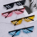 New Funny Pixel Mosaic Sunglasses Thug Life Sun Glasses Retro Gamer Robot Eyewear Birthday Party Cosplay Favors for Men Women|Cy