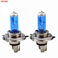 Hippcron H4 Halogen Lamp 12v 60/55w 5000k Car Halogen Bulb Xenon Dark Blue Glass Super White (2 Pcs) - Car Headlight Bulbs(halog