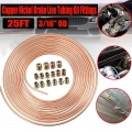 25ft Brake Line Fittings Roll Coil 3/16" Od Copper Nickel Brake Line Tubing Kit With Fittings Braided Front Break Hose - Br