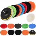 3/4/5/6/7 Inch Car Polishing Waxing Sponge Wheel Polishing Disc 12 Piece Set Sponge Auto Care Polishing Pad Drill M14 Adapter -