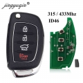 Jingyuqin Remote Flip Key Fob For Hyundai Elantra Accent Ix35 Ix45 I30 Solaris Tucson I20 Santa Fe 315/433mhz Id46 Chip - Car Ke