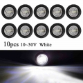 10PCS Waterproof Side Marker Indicators LED 12V Bullet Lamp Mini Light 3/4"for 24V Truck Bus Trailer Caravan Boat Motocycle