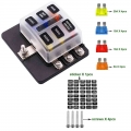 12v 24v Blade Fuse Box Holder 6 Ways Modified Fuse Box Terminal Block With Led Warning Light For Car Boat Marine Trike - Fuses -