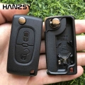 2 Buttons Remote Key Shell For Peugeot 308 307 207 206 407 Partner Ce0536 Hu83 Blade Car Flip Folding Key Case Blank Fob Cover -