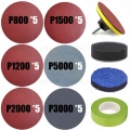 15pcs Sanding Discs Pad Car Headlight Repair Polishing Restoration Sandpaper Kits Abrasive Polish Wheel Wood Sanding Paper Sets