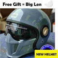 New Motorcycle Helmet Vintage Casco Moto Black Warrior Combination Helmet Full Half Helmet Cruising Helmets Motorcross Men 01| |