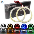 1pair Cob Angel Eyes Halo Rings For Led Car Motorcycle Scooter Headlights 12v With Cover 60mm 80mm 120mm 70mm 90mm 100mm 110mm -