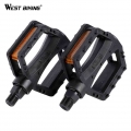 West Biking Ultralight Kids Bicycle Pedals 12mm 14mm Anti-slip Plastic Pedals Safety Warning Reflector Children Cycling Pedals -