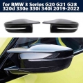 2p Bright Black Side Wing Rearview Mirror Cover Caps For Bmw 3 Series G20 G21 G28 320d 330e 330i 340i 2019-2022 M4 Style Lhd Rhd