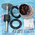 Boat Car 52MM Fuel Level Gauge with Fuel Level Sensor 90 120 140 200 240 260MM Stainless Steel Fuel Level Meters Fit 0~190ohm|Fu