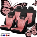 4/9pcs Car Seat Cover Set Butterfly Pattern Universal Car Seat Cover Full Set Auto Seat Cover Car Styling Interior Accessories|