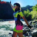 Kafitt Triathlon Women's Short Sleeve Track Suit Mountain Bike Cycling Suit Leotard Jumpsuit Cycling Suit|Cycling Sets| -