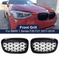 One Pair Diamond Grill Kidney Racing Grilles For BMW 1 Series F20 F21 116i 118i 2011 2014 Mesh Meteor Style Car Accessories|Raci