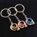 1pcs Mini Turbo Turbocharger Keychain Spinning Turbine Key Chain Ring Keyring Keyfob Car Keyring Car Interior Accessories - Turb