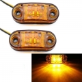 2pcs 12v / 24v Led Side Marker Lights Car External Lights Warning Tail Light Auto Trailer Truck Lorry Lamps Amber Color - Truck