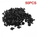 50pcs Car Body 6mm Hole Dia Plastic Rivets Fastener Fender Bumper Push Pin Clip For Holding On Radiator Yoke, Fender, Bumper| |