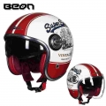 Beon Official Store Beon B-108a 3/4 Open Face Retro Helmet Casque Moto Visage Ouvert Vintage Motorcycle Casco Capacete Scooter -