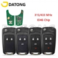 Datong World Car Remote Key For Chevrolet Cruze Sail Orlando Malibu Aveo Spark 315/433 Mhz Id46 Chip Auto Smart Control Flip Key