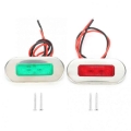 12V Stainless Steel Marine LED Navigation Signal Light Warning Lamp Waterproof Indicator Light for Boat Yacht Red/Green|Marine