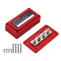 Bus Bar Box 300a High Current Red Shell Busbar Case Dc 48v M8 Stud Heavy Duty Bus Bar/power Distribution Box For Car Boat Bus -