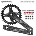 Racework Bicycle Square Hole Sprocket 104bcd 170/175mm Crank 30/32/34/36/38 Narrow Chainrings Mtb Crankset - Bicycle Crank &