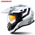 Motorcycle Trip Full Face Helmet Off road Double Lens Removable Lining Breathable Outdoor Cycling ECE Certification Motocross|He