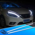 2Pcs LED DRL Car Daytime Running Light 12V 60cm Turn Signal Strip For Headlights Flexible Waterproof Strip Soft Drl Led Lamp|Dec