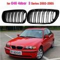 Front Center Bright Black Wide Kidney Hood Grille Grill For Bmw E46 Saloon 4 Doors 3 Series 2002 2003 2004 2005 320i 325xi 330xi