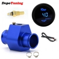 DepoTuning 2'' 52MM Car Blue Led Digital Water Temperature Gauge 40 150℃ With Water Temp Joint Pipe Sensor Adapter|Water