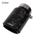 Eplus Car Glossy Scattered Pattern Carbon Fiber Muffler Tip Exhaust System Pipe Mufflers Nozzle Universal Straight Stainless - M