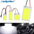 2Pcs Panel Led Dome Reading Light Map Lamp COB 18 24 36 48SMD Car Interior Lights Auto Bulb C5W Festoon BA9S T4W T10 Led Adapter