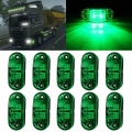 10X Green LED Side Marker Light Blinker High Power Oval 2Diode Sealed Marker Side Light For Truck Trailer Van Waterproof 12V 24V