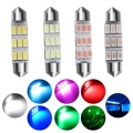 2PCS 12V 31mm 36mm 39mm 41mm Canbus 5630 6 9 SMD LED Festoon Bulb Cars Luggage Compartment Reading Light White Red Ice blue Pink