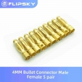 4MM Bullet Connector Male Female Brushless Motor Banana Plug 10 Pairs/lot Gold Plated DIY Connectors for Electric Skateboard|Ska