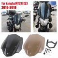 MT 03 Motor Sport Touring Racing Windshield Windscreen with Bracket for Yamaha MT 03 MT03 FZ 03 FZ03 2016 2017 2018 2019 MT25|Wi