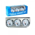 Chrome 2''52mm Triple Gauge Kit Water Temp Gauge+voltmeter+oil Pressure Gauge With Sensor Car Meter Tt100895 - Water Tem