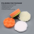 6PCS Car Polishing Pad Sponge Wool Polishing Disc Waxing 3"/4" Car Styling Polishing Disc with Backplate Drill Adapter