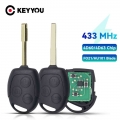 KEYYOU Transponder 4D60/4D63 Chip 433Mhz Replacement Remote Key For Ford Focus Fusion Mondeo Fiesta Galaxy 3 Buttons FO21 Blade|