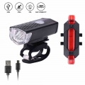 USB Rechargeable Bike Light MTB Bicycle Front Back Rear Taillight Cycling Safety Warning Light Waterproof Bicycle Lamp Flashligh