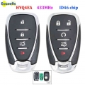 Smart 4/5 Button Remote Key Fob 433mhz With Id46 Chip For Chevrolet Camaro Equinox Cruze Malibu Spark Hyq4ea With Emergency Key