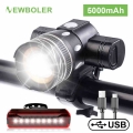 NEWBOLER 5000mAh Bicycle Light 800 Lumen T6 led Bike Headlight Zoom USB Rechargeable Aluminum Alloy Upgrade Mount Bike Accessory