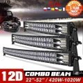 Co Light 2-rows 12d Super Bright 4x4 Led Light Bar Offroad Spot Flood Combo Beam 22" 32" 42" 52" Led Work Li