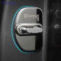 Car Door Metal Alloy Door Lock Protective Cover For Mercedes Smart 450 451 453 Fortwo Forfour Interior Decoration Accessories -