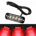 Car LED Urgent Light 4 High Intensity Red Off Road Car Trucks Safety Working Fog Light Urgent Lamp Protective Pad DC 12V 800LM|T