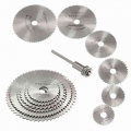 7Pcs HSS Cutting Disc Rotary Tool 22/25/32/35/44/50mm Circular Saw Blades Cutting Wheel Discs Mandrel For Dremel Discs Cut off|P