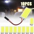 5pcs/10pcs Panel Led Dome Reading Light Map Lamp Cob 15 Smd Car Interior Lights Auto Bulb W5w Festoon T10 Led Adapter - Signal L