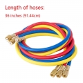 36" A/c Charging Hose Set For Hvac Air Condition Refrigerant R12 R22 R502 - A/c Hoses & Fittings - Office