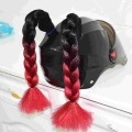 Motorcycle Helmet Braids Woman Braids Wig Motorbike Helmets Multicolor Twist Dual Pigtail Ponytail With Sucker|Helmets| - Offi